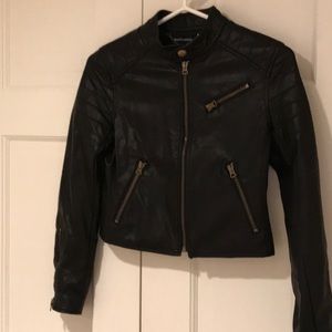 Ralph Lauren girls faux black leather jacket.